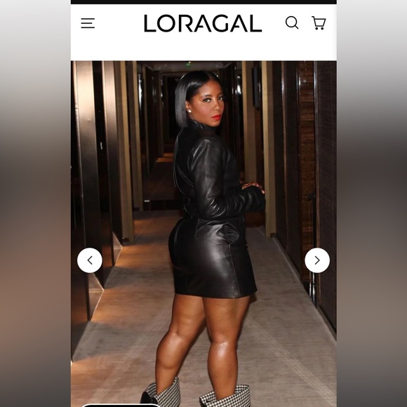 Loragal Faux leather long sleeve mini dress - Picture 2 of 9